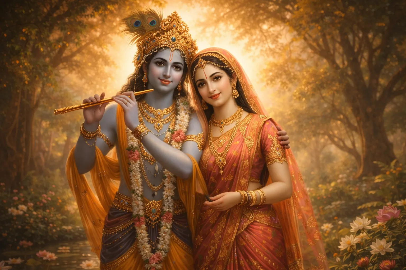Divine Radha Krishna Embrace